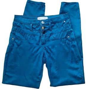 No Boundaries Teal Corset Waist Stretch Jeans , Skinny Jeans , Women Denim Jeans